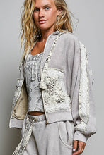 Sand Double Gauze Front Pocket Printed Thermal Hooded POL Jacket