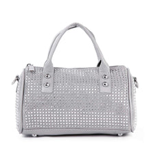 Dazzling Rhinestone Petite Satchel Handbag: Black