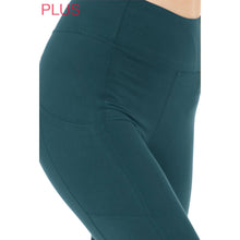 Plus Size Premium High Waist Solid Activewear Leggings: Forest Green