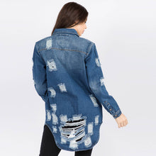Blue Long Length Denim Shacket