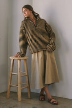 HT3686 Mandy Half Zip Fleece Pullover (TAUPE/BLACK): TAUPE/BLACK / S-M-L (3-2-1)