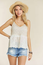 White Crochet V Neck Tank Top