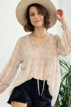 Blush Mixed Floral Smocked Tier Sleeve Blouse