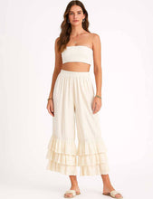 Apricot Solid Color Elastic Waist Pull -On Tiered Ruffle Pants