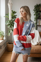 Red White Blue Mineral Washed American Flag Sweatshirt