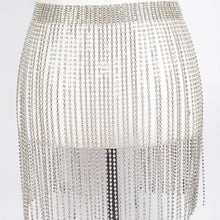 Silver Rhinestone Fringe Belt