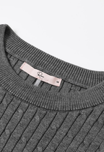 Charcoal Ligne Élégante Long Sleeve Top