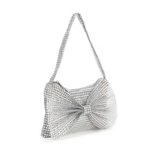 Silver Bow Design Rhinestone Accented Evening Bag
