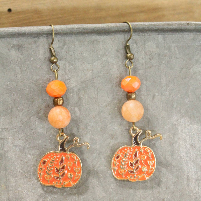 Pick Of The Patch Pumpkin Dangle Drop Earrings