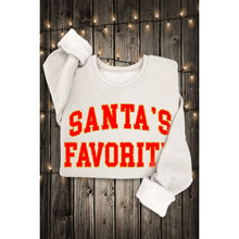 Mineral Dusty Green Santa's Favorite Glitter Sweathirt