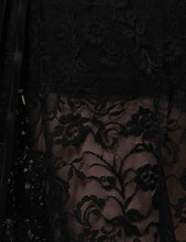 Black Floral Lace Inregular Hem Skirt