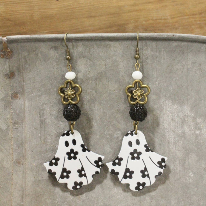 Ghosted Daisy Dangle Drop Earrings