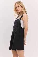 Black Scallop Pocket Strap Romper