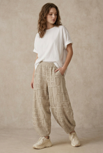 Beige Casual Textured Pants