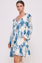 Blue Long Sleeve Mini Dress