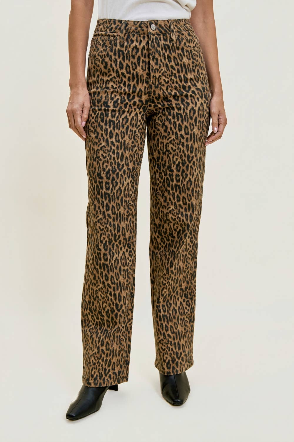 Leopard High Waist T.C. KIMBERLY Classic Straight Judy Blue Jeans