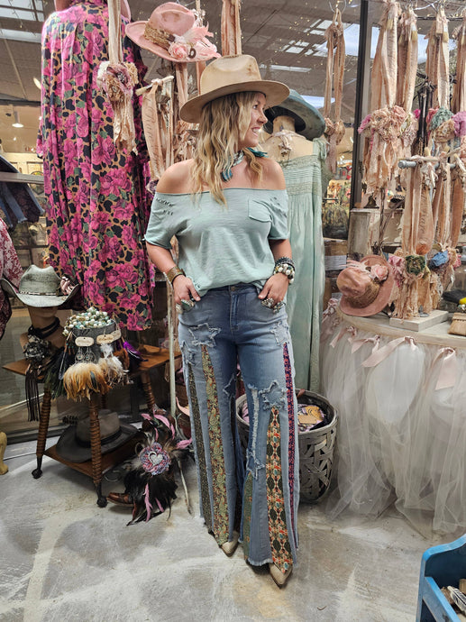 Vintage Rare Bird Tie Jeans