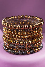 Sapphire Waves Glass Bead 9 Set Bracelet
