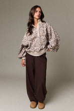 Leopard Juliette Leopard Print Snap Button Sweatshirt