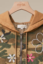 Camo Floral Print Camo Zip-Up Hoodie