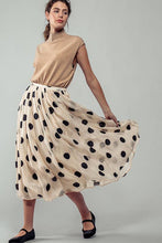 Polka Dotted Midi Skirt: Cream