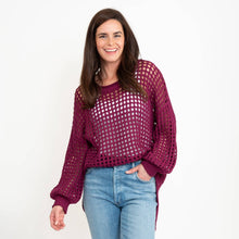 Burgundy Olli Crochet Sweater