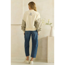 Cream Washed Leopard Bomber Oli+Hali Jacket