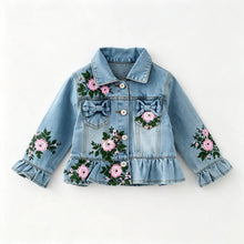 Kids Painted Distressed Rosebud Jean Jacket