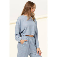 Drop Shoulder HYFVE Crop Top: Dusty Blue