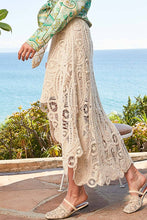 Natural Elastic band crochet hi-low solid POL skirt