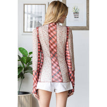 Brick Mixed Print Merrow Stitch Mesh Oli+Hali Top