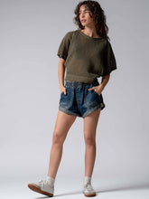 Camo Spring Elastic Waist Cuffed Print Urban Daizy Shorts