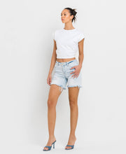 Appreciation Mid Rise Distressed Stretch Vervet Shorts