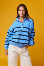 Blue Black Addison Stripe Pullover
