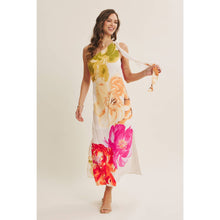 Cream Multi One Shoulder Floral Midi Dress