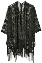 Black Elegant Lace Fringed Kimono