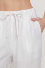 Off White Waist Band With String Linen Effect Palazzo Pants