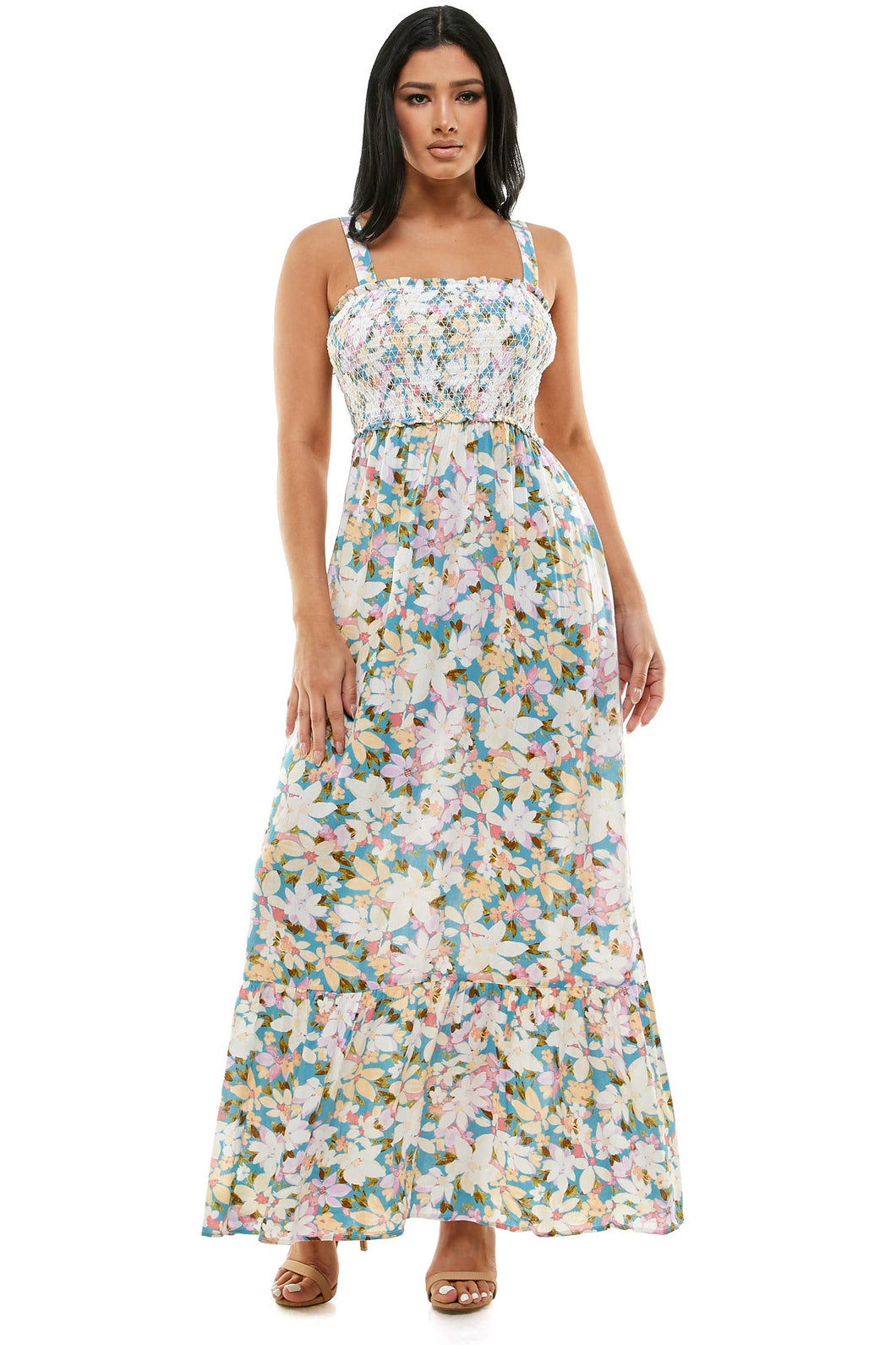 Meadow Bloom Sleevless Floral Maxi Dress