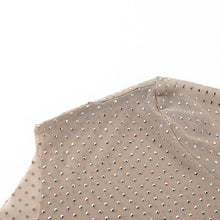 Beige Sheer Long-Sleeve Slim Fit Top