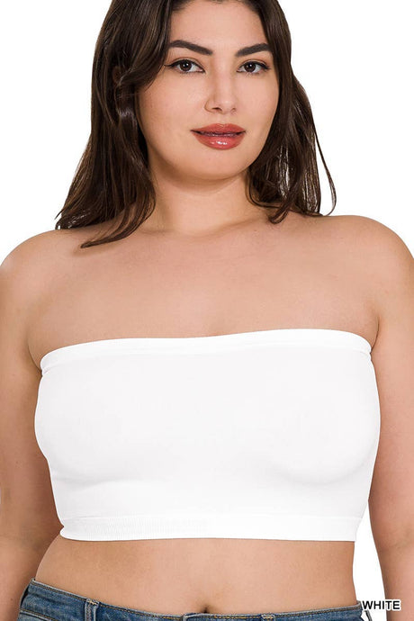 White Plus Seamless 8 Inch Bandeau