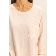 Dusty Pink Long Sleeve Pocket T-Shirt