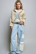 Natural Lightweight Waffle-Textured Hood Woven  POL Jacket