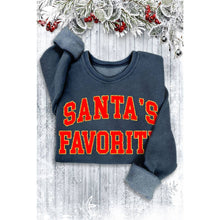Mineral Dusty Green Santa's Favorite Glitter Sweathirt