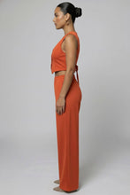 Button Vest with Adjustable Back Tie & Wide Leg Pants Sets: Black / S