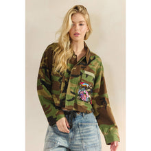 Camo Sequin Contrast Veveret Jacket
