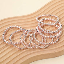 Silver Faceted Beaded Stretch Multi Layered Bracelets