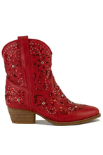Red Embellished Western Cowgirl Boots