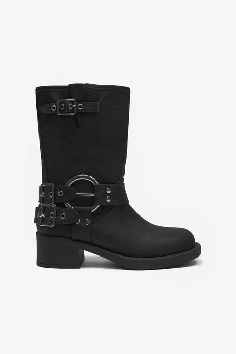 Black Biker Ankle Boot