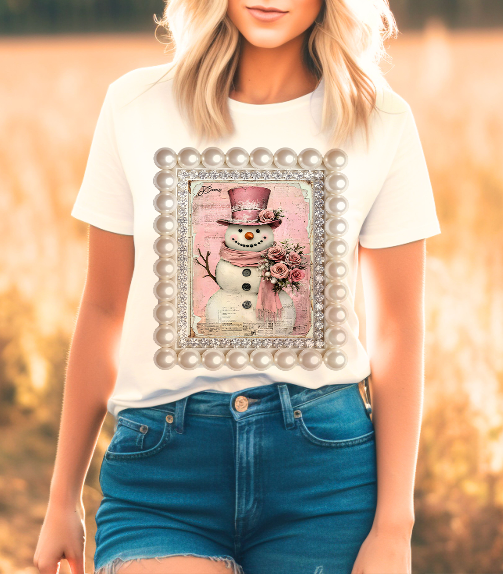 Natural Snowman Frame Tee