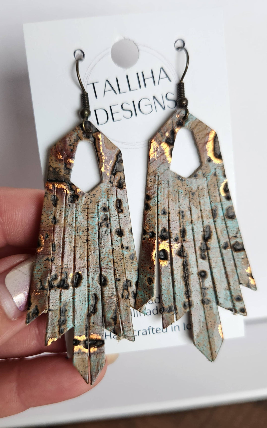 Copper Wildwood Genuine Leather Boho Western Fringe Earrings